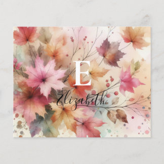 Typographie Chute laisse aquarelle couleur pastel