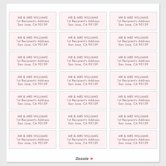 Typographie classique Mariage Étiquette de adresse (Feuille)
