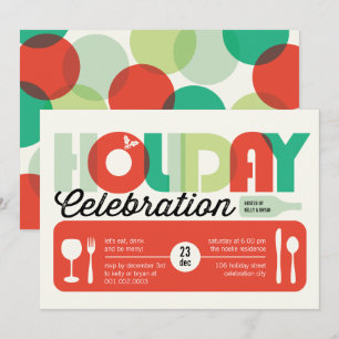 Typographie colorée Moderne Invitation de fête de 