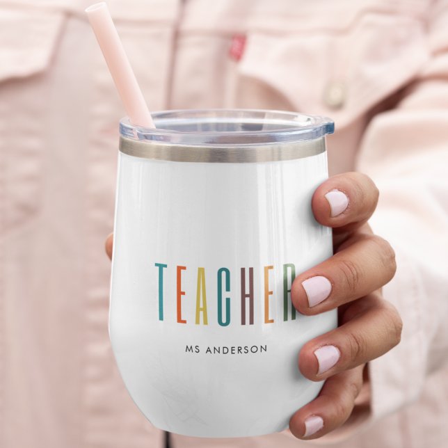 Typographie colorée moderne Nom de l'enseignant (Créateur téléchargé)