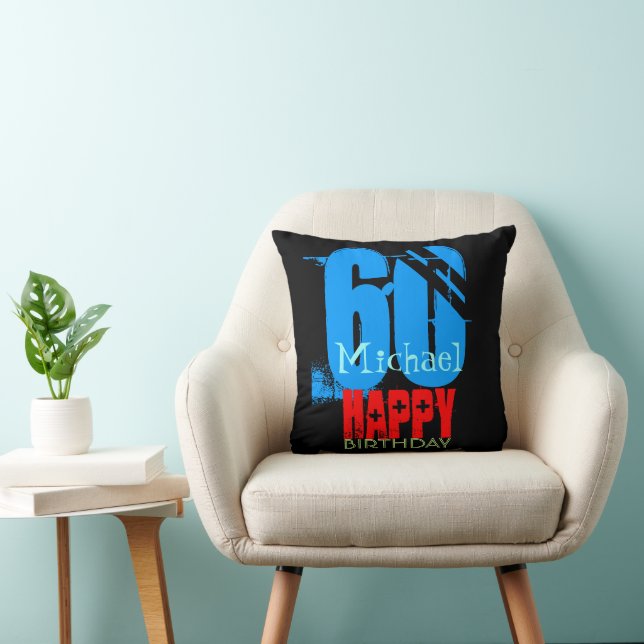 Typographie Coussin personnalisé 60e anniversaire  (Chaise)