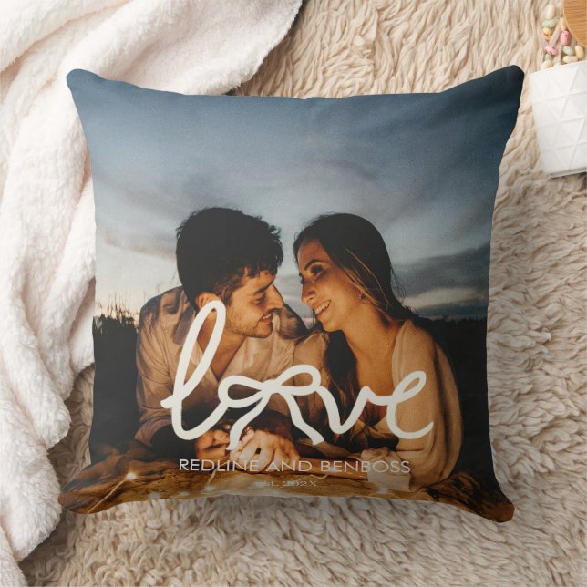 Typographie d'amour moderne Coussin personnalisé a (Couverture)