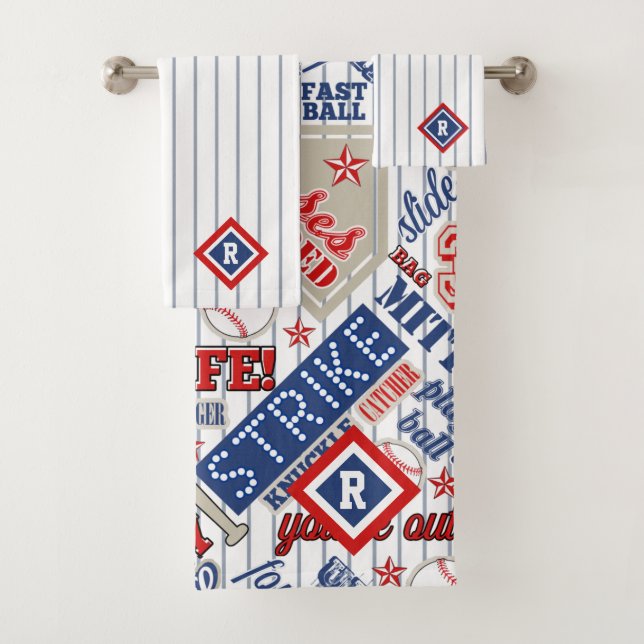 Typographie de baseball Rouge Blanc Bleu Bleu Trap (En situation)