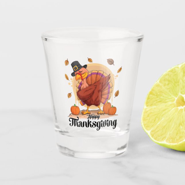 Typographie de bon thanksgiving Verre de tir (Devant)