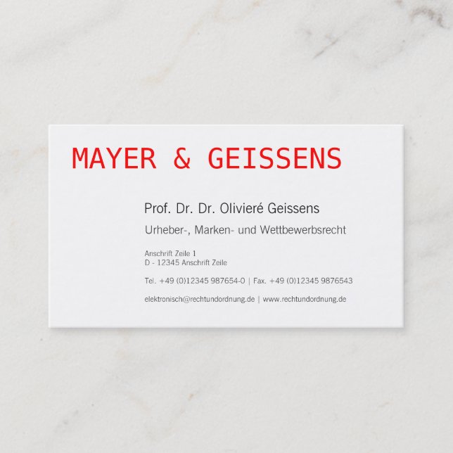 Typographie de carte de visite (Devant)