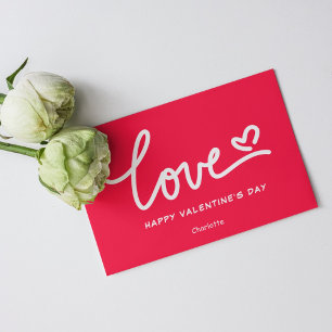 Typographie de cœur de la Saint-Valentin rose et b