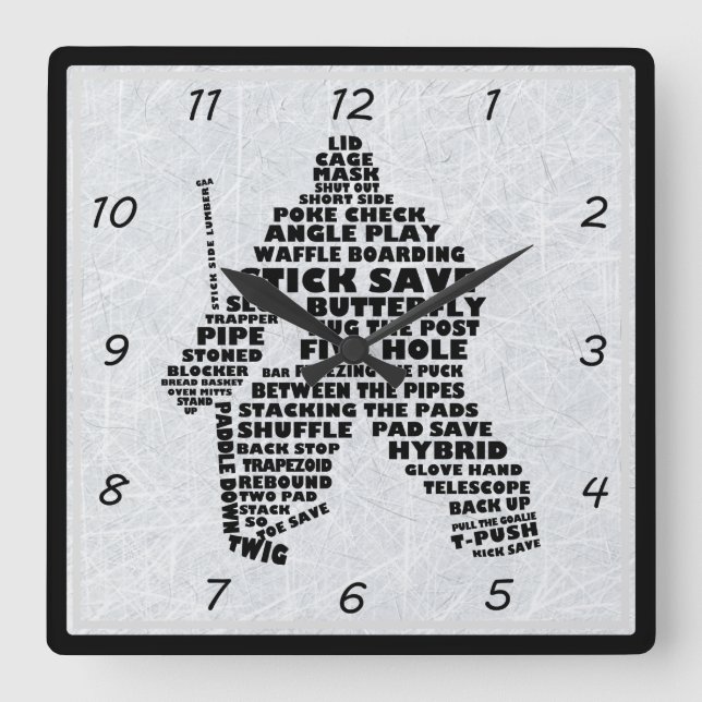 Typographie de gardien de hockey Horloge murale (Recto)