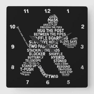 Typographie de gardien de hockey Horloge murale