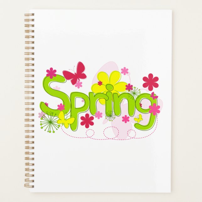 Typographie de jardin printanier Fleurs Papillons (Devant)