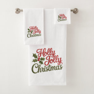 Typographie de la broderie de Noël Holly Jolly