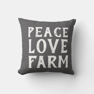 typographie de la ferme PEACE LOVE Coussin extér