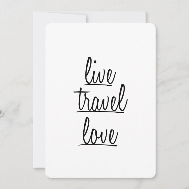 Typographie de l'amour du voyage en direct en noir (Devant)