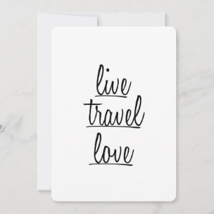Typographie de l'amour du voyage en direct en noir