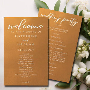 Typographie de l'or rustique Programme Mariage de 