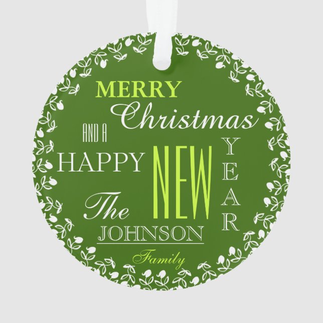 Typographie de l'ornement de Noël (dos)