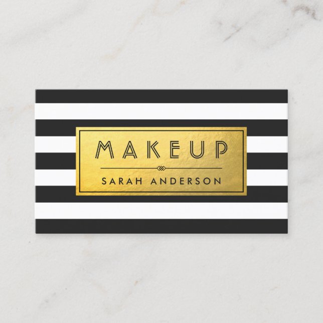 Typographie de maquillage Étiquette d'or moderne B (Devant)