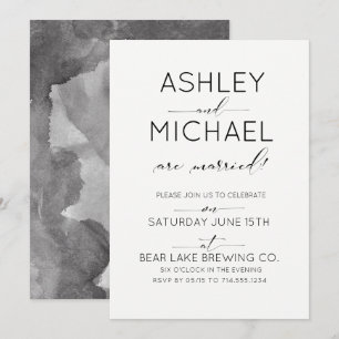 Typographie de mariage juste célébré Invitation à