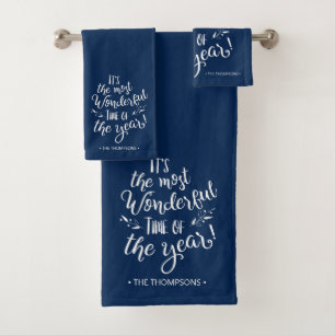 Typographie de Noël moderne bleue personnalisée