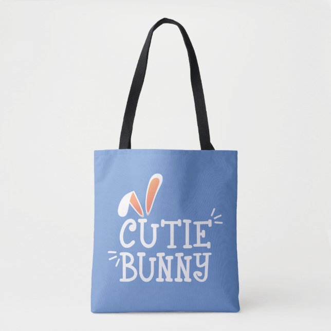 Typographie de Pâques de Bunny Cutie Simple | Sac  (Devant)