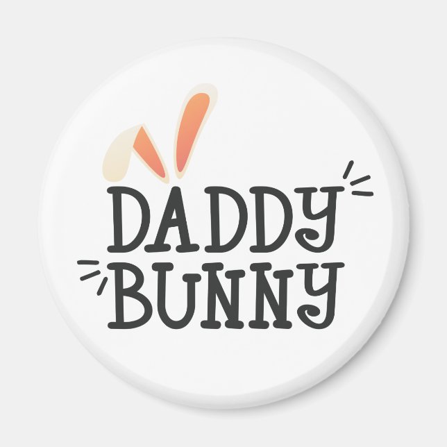 Typographie de Pâques Simple Daddy Bunny | Magnet (Devant)