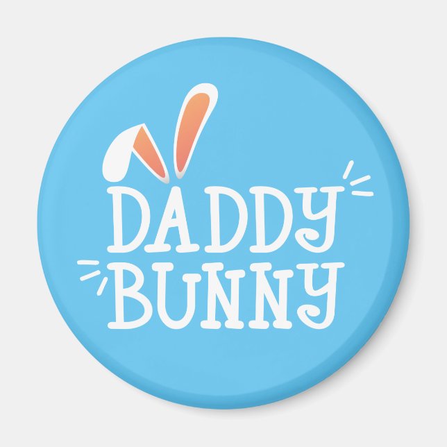 Typographie de Pâques Simple Daddy Bunny | Magnet (Devant)