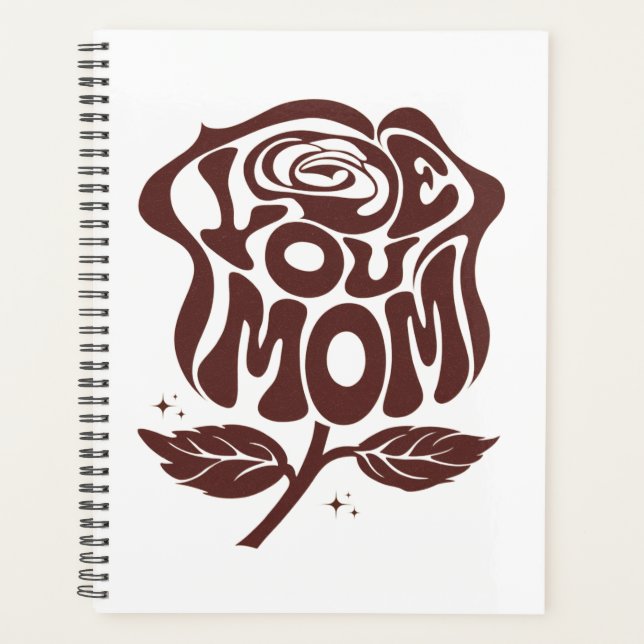 Typographie de rose pour maman que j'aime (Devant)