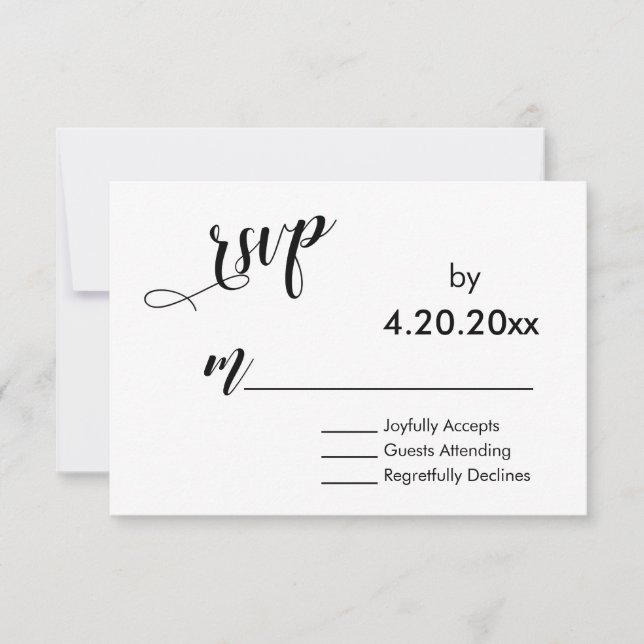 Typographie de script élégant, RSVP de mariage min (Devant)