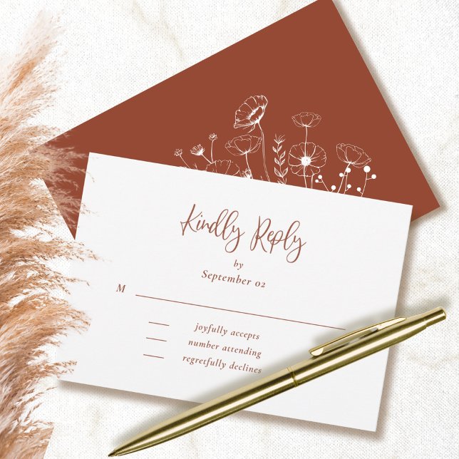 Typographie de script en terre cuite Mariage flora (Créateur téléchargé)