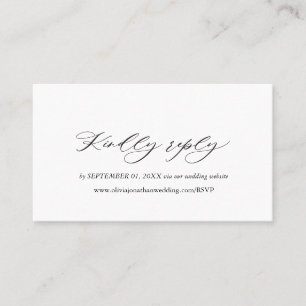 Typographie de script noir élégant Carte de visite