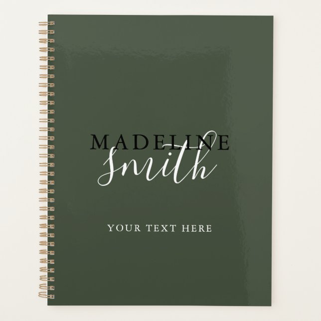 Typographie de script vert foncé moderne (Devant)
