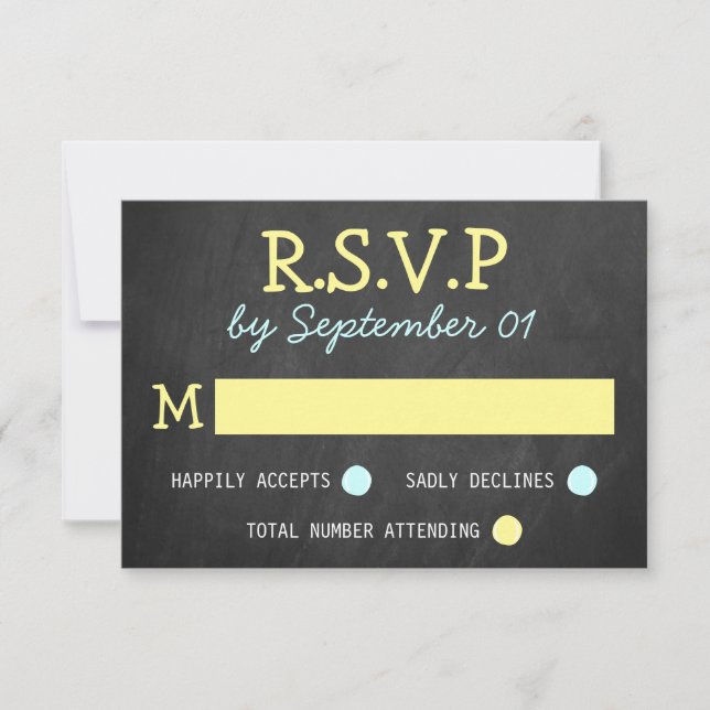 Typographie de tableau moderne Mariage Cartes RSVP (Devant)