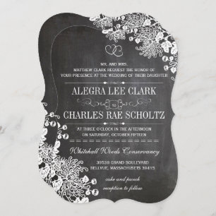 Typographie de tableau noir Invitations de mariage