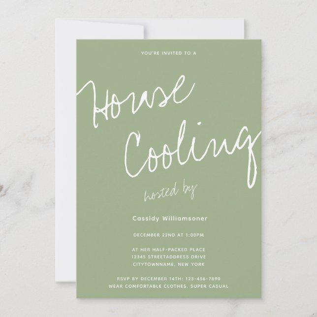 Typographie décontractée Maison Cooling Party Invi (Devant)