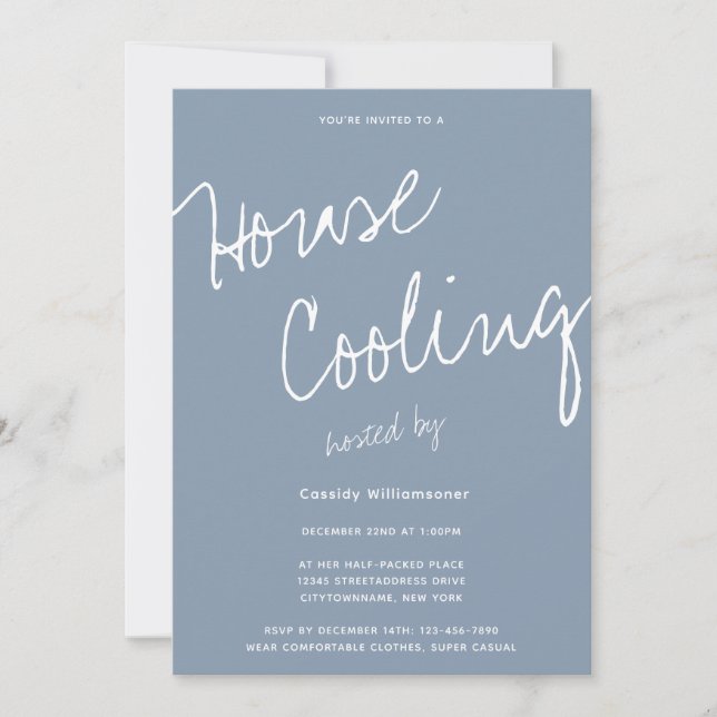 Typographie décontractée Maison Cooling Party Invi (Devant)