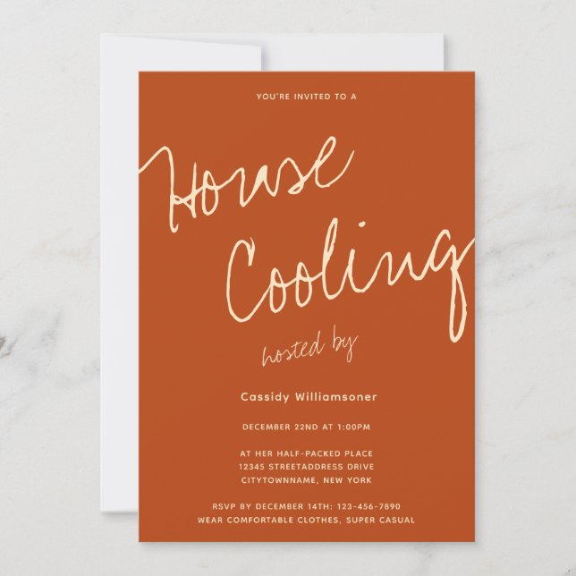 Typographie décontractée Maison Cooling Party Invi (Devant)