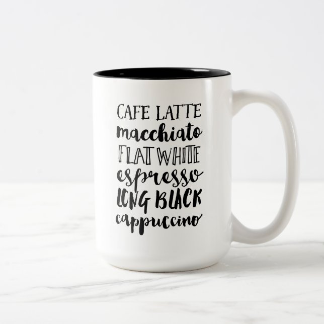 Typographie des amateurs de café Mug à deux tons (Droit)