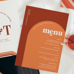 Typographie des années 70 rétro   Menu Mariage