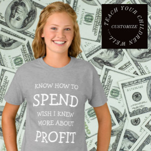 Typographie des dépenses et des profits T-shirt pe