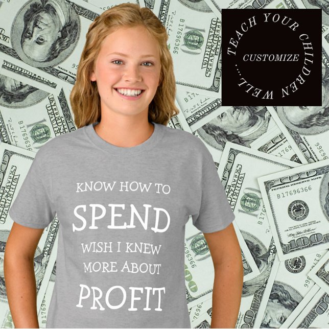 Typographie des dépenses et des profits T-shirt pe (Créateur téléchargé)