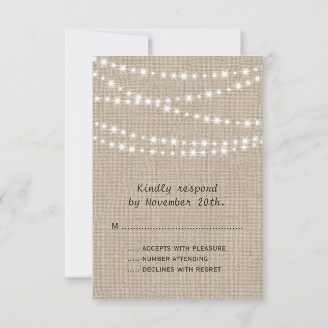 Typographie des lumières de Twinkle RSVP (Dos)
