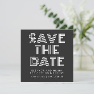 Typographie Disco Vintage 70 Save the Date Noir