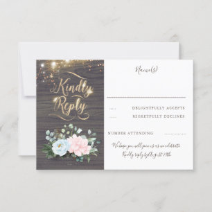 Typographie d'or Mariage de automne rustique RSVP