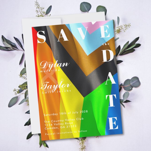 Typographie drapeau LGBTQ fière audace Date à rete (Créateur téléchargé)