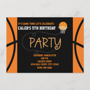 Typographie du BASKET-BALL Invitation d'anniversai