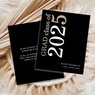 Typographie du budget Noir 2025 Grad Faire-part