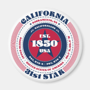 Typographie du cercle californien Magnet souvenir