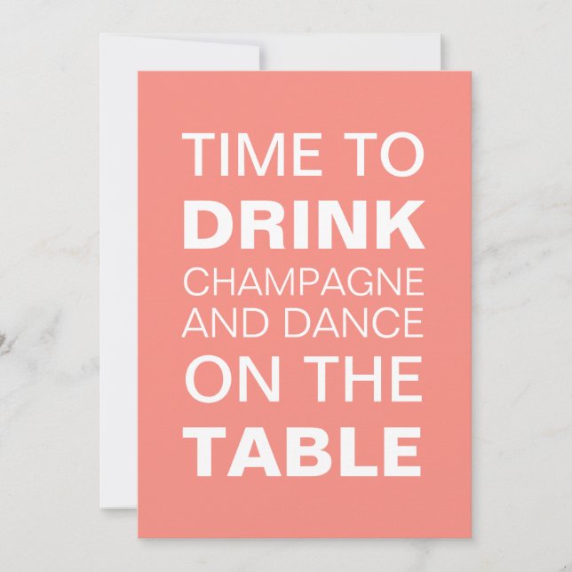 Typographie du corail 21e anniversaire Invitation (Devant)