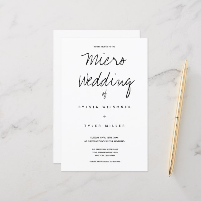 Typographie du micro-Mariage budgétaire (Devant/Arrière en situation)
