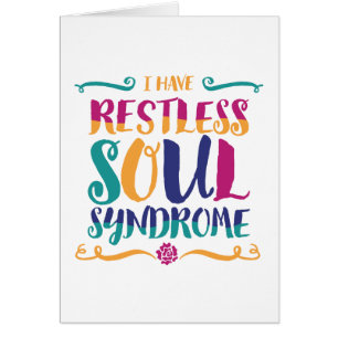 Typographie du syndrome de l'âme sans repos Hippie