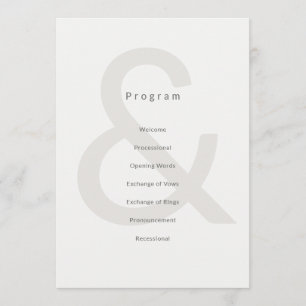 Typographie éditoriale Programme de mariage